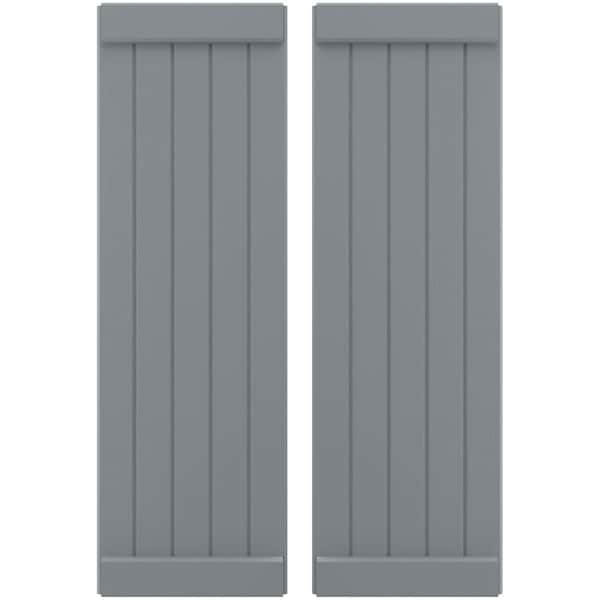 Ekena Millwork Americraft 5-Board Exterior Wood Joined Board-n-Batten Shutters w/ End Batten, ARW103BB518X34CHH, PR ARW103BB518X34CHH - main